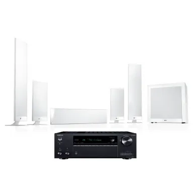 Домашний кинотеатр 5.1 KEF T301/T101 WHITE + AV-ресивер Onkyo TX-NR696 B M3